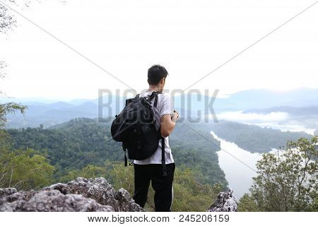 Men Looking At Green Landscape Tabur Hill