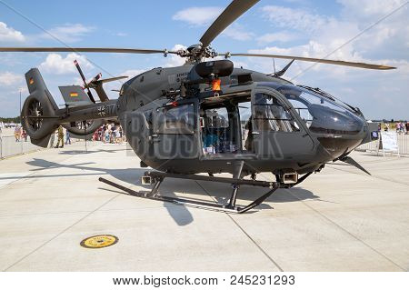 Wunstorf, Germany - June 9, 2018: German Air Force (luftwaffe) Airbus H145m Military Utility Helicop