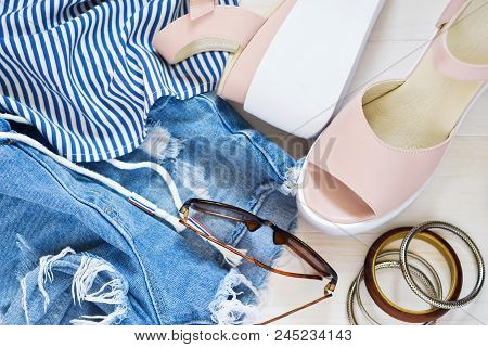 Fashionable, New Clothes, Sandals And Accessories. Fashion & Style.