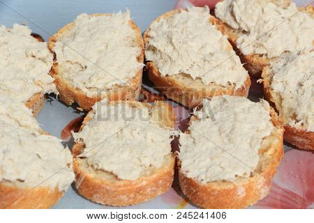 Mackerel Rillettes On Height French Baguette Toasts