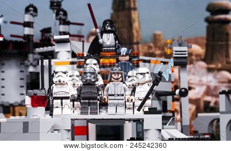RUSSIA, April 12, 2018. Constructor Lego Star Wars. Episode IV, Squad of stormtroopers