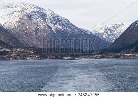 Landscape Of The Norwegian Eidfjord From The Perspektive Of A Cruise Ship