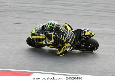 SEPANG, MALAYSIA - 21. oktober: MotoGP rytter Cal Crutchlowi tester sin cykel under den frie træning s