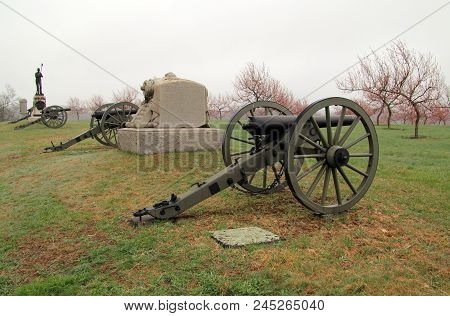 Gettysburg, Pa - April 15: The Peach Orchard Was The Scene Of Some Of The Most Furious Fighting Betw