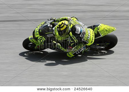SEPANG, MALAYSIA - 21. oktober: Moto2 rider Andrea Iannone tester sin cykel under den frie træning se