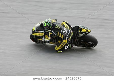 SEPANG, MALAYSIA - 21. oktober: MotoGP rytter Cal Crutchlow tester sin cykel under den frie træning se