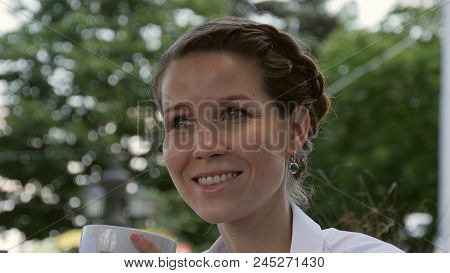 Businesswoman Smiling In Cafe Professional Shot On Lumix Gh4 In