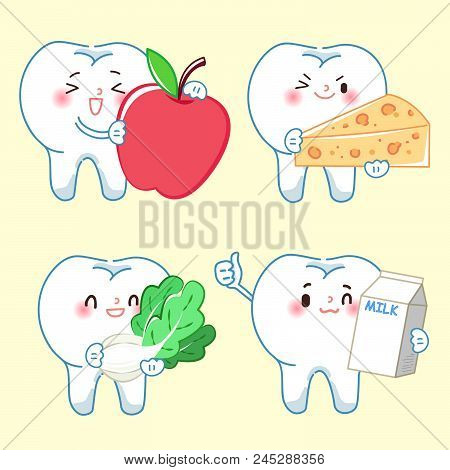 Tooth With Health Concept On The Yellow Background