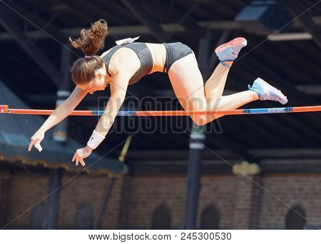 Stockholm, Sweden - Jun 10, 2018: Iryna Zhuk (belarus) Jumping In The Pole Vault Competition In Iaaf