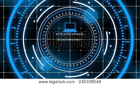 Innovative Blue Head-up Computer With Grids