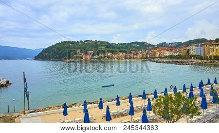 San Terenzo Village, Cinque Terre, Italy, Europe. San Terenzo Is Located In Gulf Of Poets, In The Le