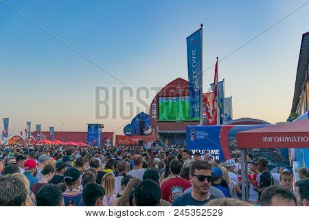 Sochi, Russia-june 14, 2018: Fanzone At The Opening Of The 2018 World Cup In Sochi.