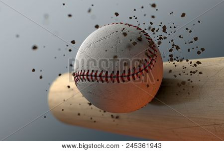 Baseball Striking Bat In Slow Motion