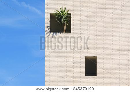 Minimalist Architecture Background. Abstract Composition And Empty Copy Space For Editor Text