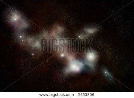 Digital criado Starfield com nebulosa muito tempo cósmica e estrela dupla