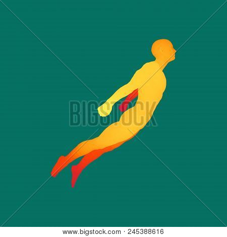 Jumping Man. 3d Model Of Man. Human Body. Sport Symbol. Design Element For Business, Science And Tec
