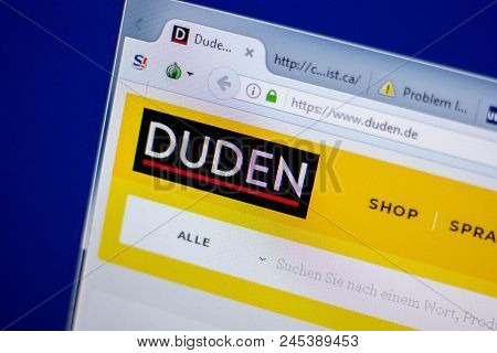 Ryazan, Russia - June 05, 2018: Homepage Of Duden Website On The Display Of Pc, Url - Duden.de