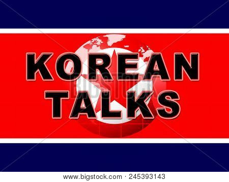 North Korea United States Talks Globe 3d Illustration.