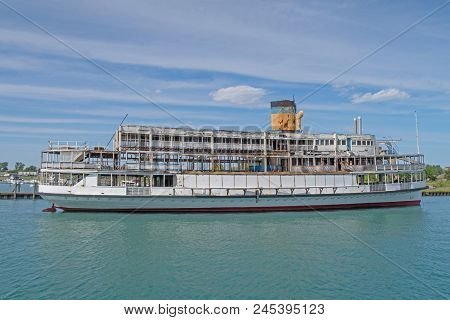 The S.s. Ste. Claire, Built In 1910, One Of Two Steamships Carrying Visitors On The Detroit River To