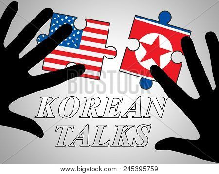 North Korea United States Talks Globe 3d Illustration.