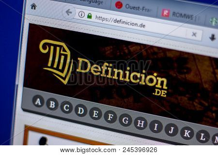 Ryazan, Russia - June 05, 2018: Homepage Of Definicion Website On The Display Of Pc, Url - Definicio