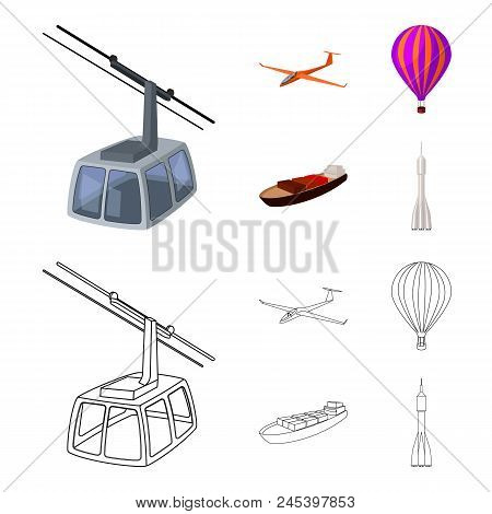 A Drone, A Glider, A Balloon, A Transportation Barge, A Space Rocket Transport Modes. Transport Set 