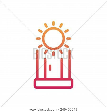 Solarium Line Icon, Vertical Solarium Cabin On White, Eps 10 File, Easy To Edit