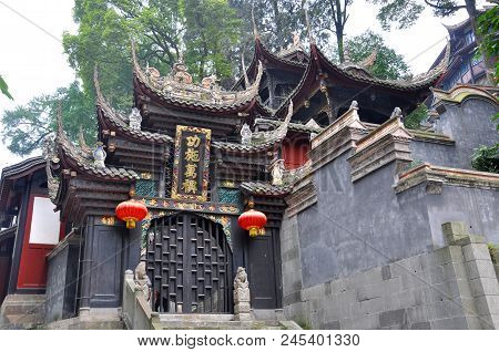 Dujiangyan, Sichuan, China - Jun. 21, 2012: Historic Er Wang (means Two Kings) Temple In Dujiangyan,