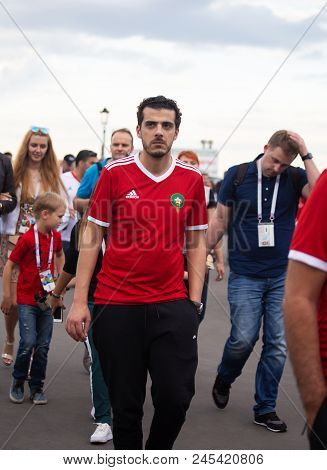 Disappointed Football Fans Of Morocco After Fifa World Cup Match With Iran In St Petersburg Russia 2