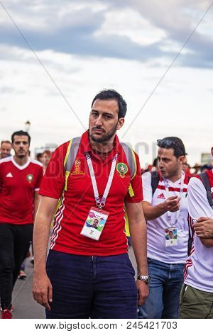 Disappointed Football Fans Of Morocco After Fifa World Cup Match With Iran In St Petersburg Russia 2