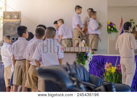 Kanchanaburi Thailand - June 14 : Unidentified Students Decorate