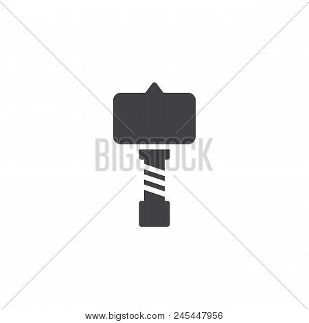 War Hammer Vector Icon. Filled Flat Sign For Mobile Concept And Web Design. Medieval Hammer Simple S