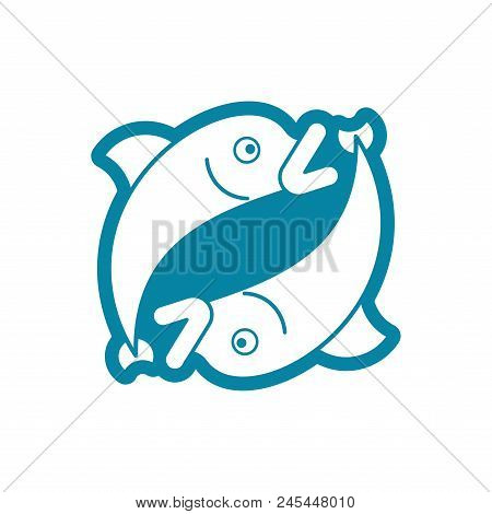 Pisces Sign Of Zodiac Symbol Isolated. Vector Illustration.