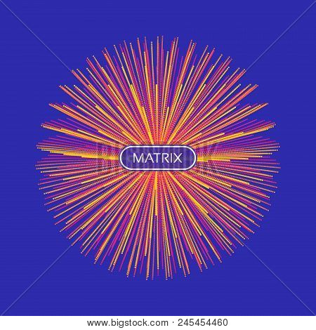 Abstract Sphere. Array With Dynamic Particles. Modern Science And Technology Element. Vector Illustr