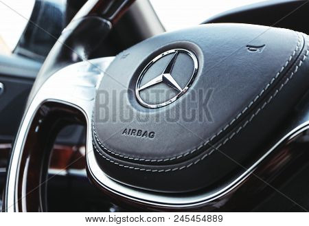Russia, Moscow - December 12, 2017: Mercedes Benz S Class Car Interior.