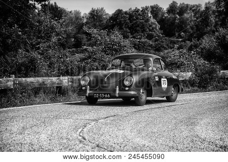 Pesaro Colle San Bartolo , Italy - May 17 - 2018 : Alfa Romeo Giulietta Sebring	1956 Old Racing Car 