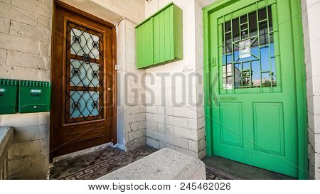 Old Wooden Door  In The Limassol, Cyprus, August 2017