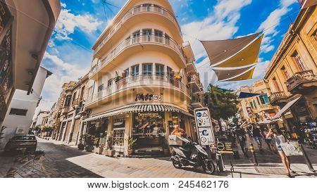 Nicosia, Northern Cyprus -august 7, 2017:streets Of Old Nicosia View.