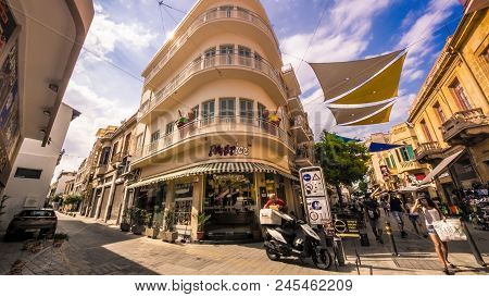 Nicosia, Northern Cyprus -august 7, 2017:streets Of Old Nicosia View.
