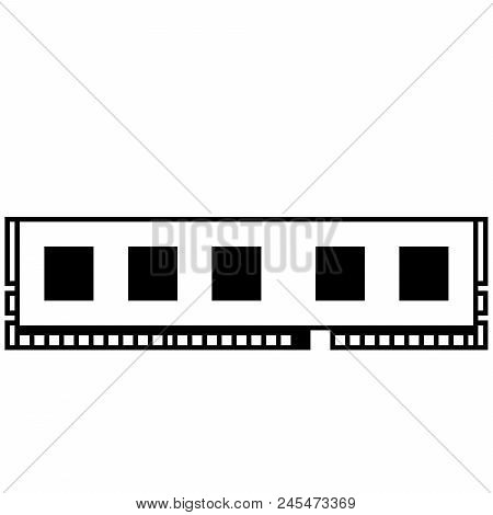 Ram, Random Access Memory Module, Black Icon.
