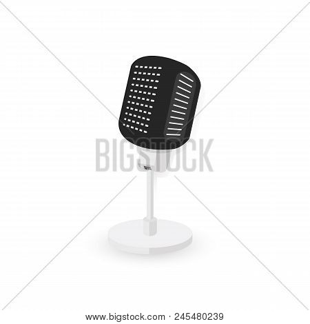 Retro Microphone, Modern Design, White Background Vector