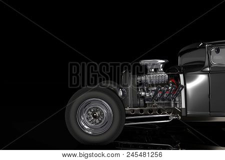 Hot Rod Sports Car. 3d Render Illustration