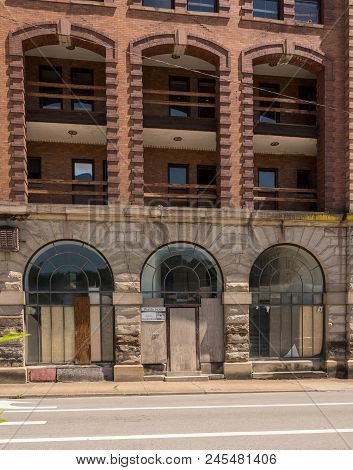 Clarksburg, Wv - 15 June 2018: Waldo Hotel Historic Building In Clarksburg, West Virginia