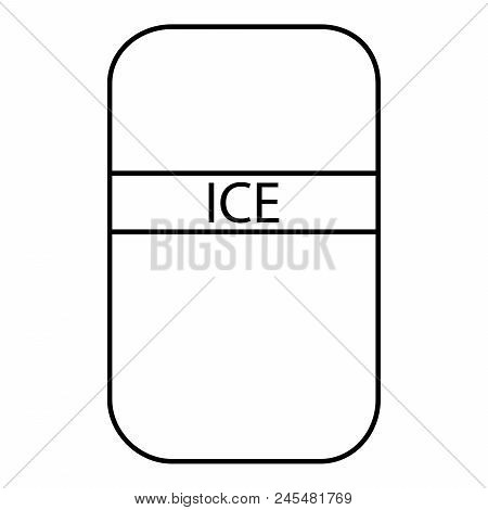 Ice Pack Black Icon, Front View Icon.