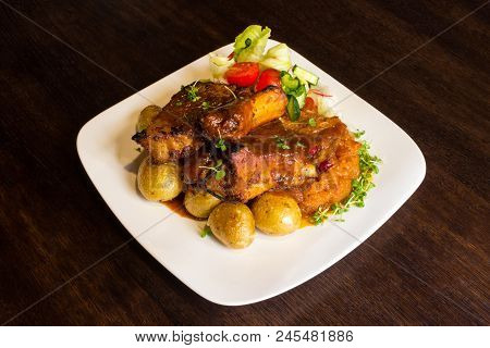 Dish With Pork Ribs And Vegetables