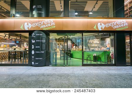 MILAN, ITALY - CIRCA NOVEMBER, 2017: entrance to Carrefour Express 