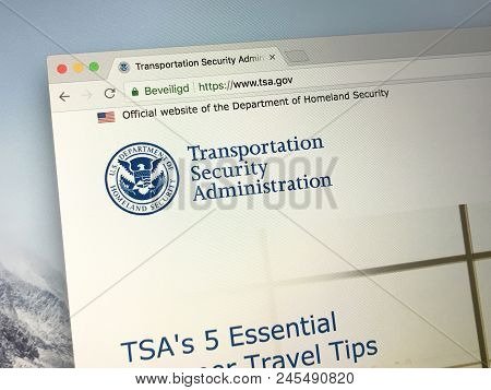 Amsterdam, Netherlands - June 14, 2018: Official American Government Law Enforcement Agency Website 