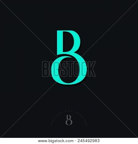 B And O Combined Letters, The Initial Of Beautiful Letters. Classic Style. Monochrome Option.