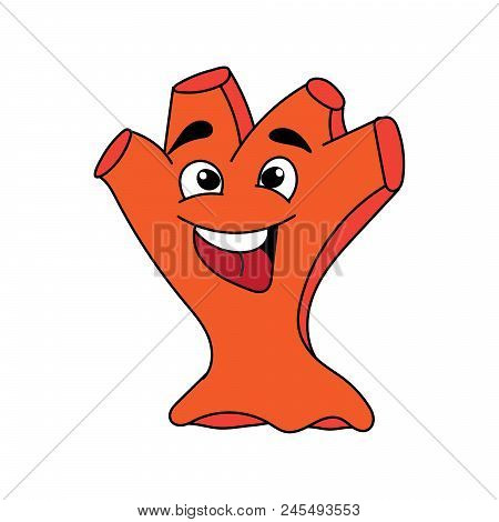 Funny Little Monster Hand Puppet Vector Illustration.