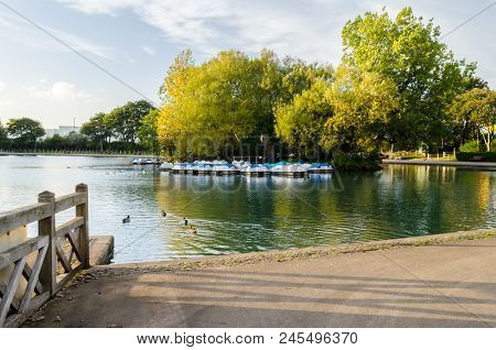 The Boating Lake In South Marine Park, South Tyneside.
